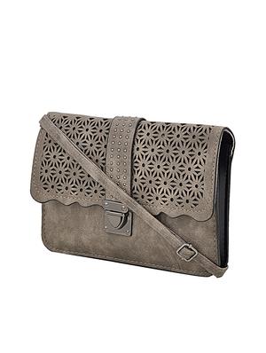 grey leatherette sling bag - 14432472 - Standard Image - 4