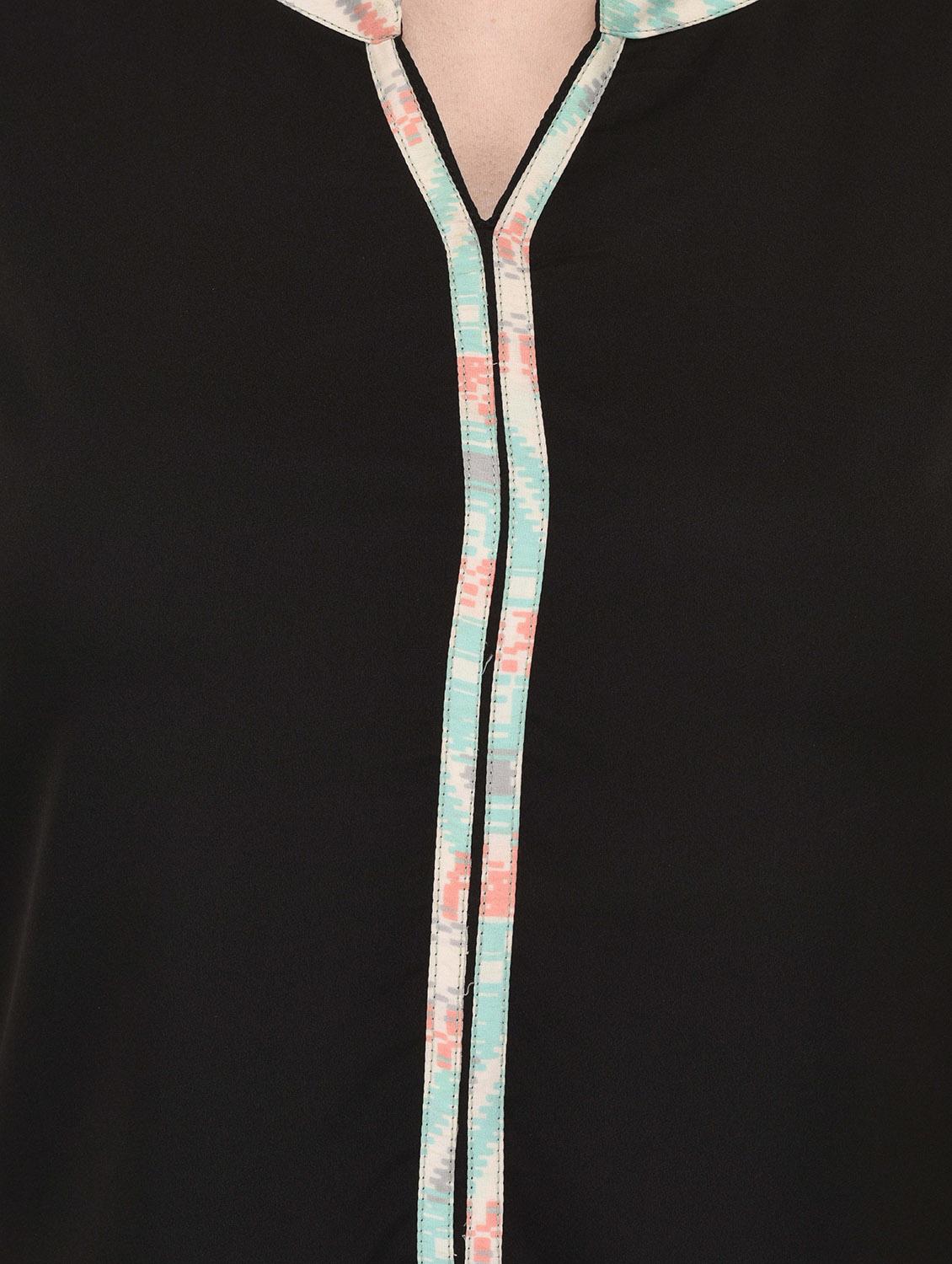 black poly crepe top - 14432511 - Zoom Image - 4