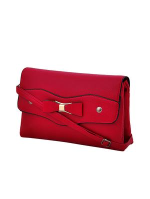 maroon leatherette sling bag - 14432620 - Standard Image - 4