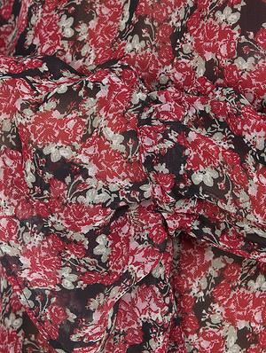 red floral georgette casual top - 14432694 - Standard Image - 4
