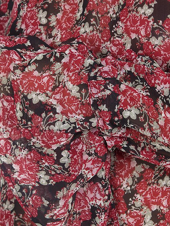 red floral georgette casual top - 14432694 - Zoom Image - 4