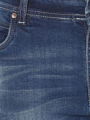 blue cotton blend washed jeans - 14433193 - Standard Image - 4