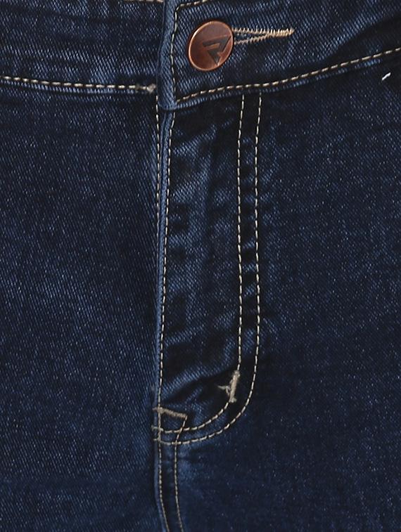 blue cotton blend biker jeans - 14433209 - Zoom Image - 4