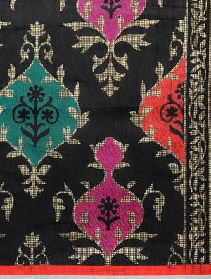 black cotton silk printed saree with blouse - 14433809 - Standard Image - 4