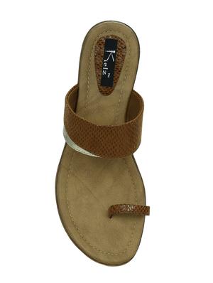 brown one toe wedge - 14434395 - Standard Image - 4
