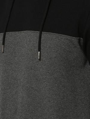 black cotton color block sweatshirt - 14435180 - Standard Image - 4