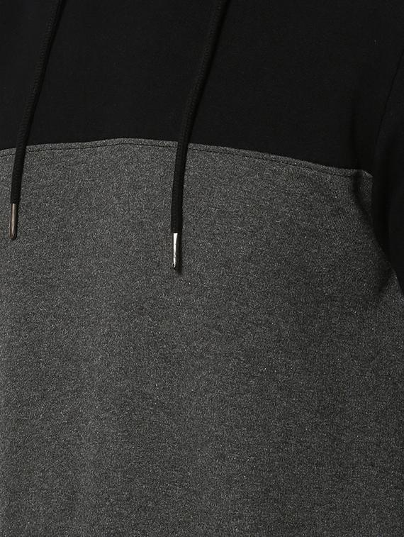 black cotton color block sweatshirt - 14435180 - Zoom Image - 4