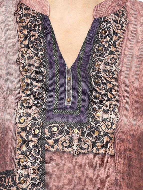 multicolored wool straight woolen kurta - 14436224 - Zoom Image - 4