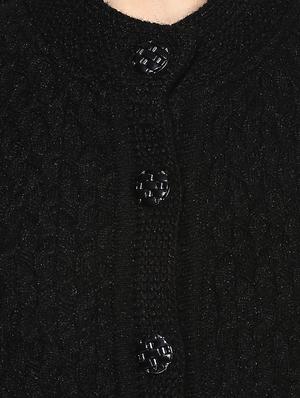 black woolen coatigan cardigan - 14441244 - Standard Image - 4