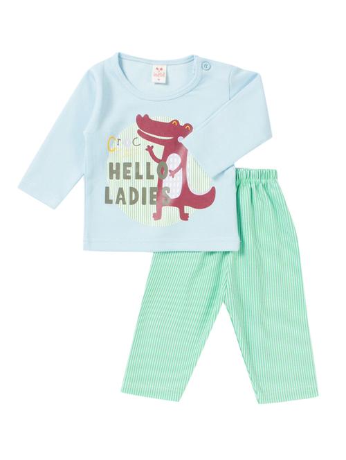blue cotton pyjama set - 14446631 - Standard Image - 1
