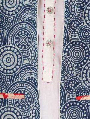 white cotton kurta with reversible jacket - 14450099 - Standard Image - 7