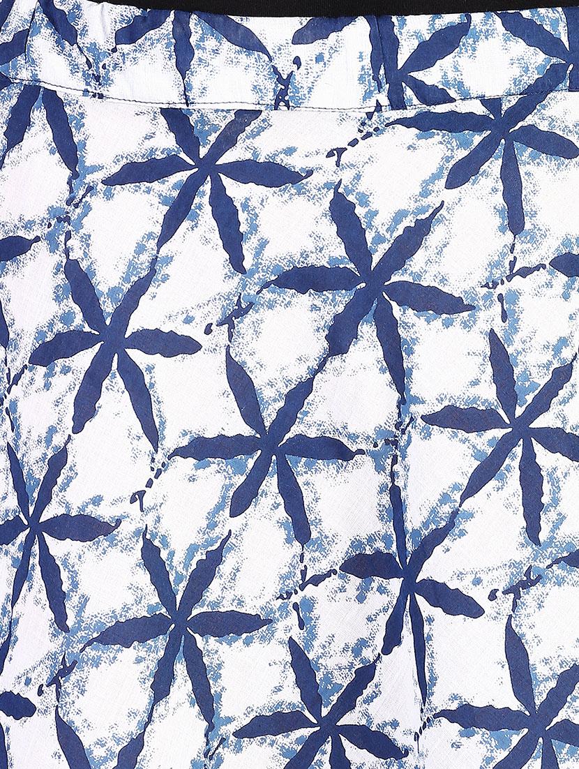 indigo blue cotton a-line skirt - 14450147 - Zoom Image - 4