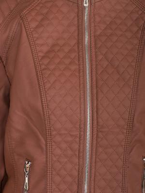 brown leatherette jacket - 14453382 - Standard Image - 4