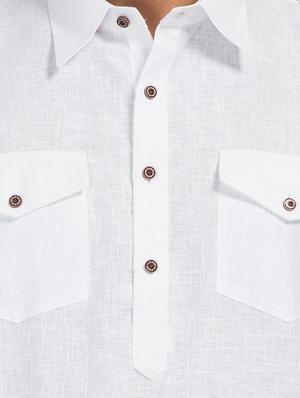 white cotton pathani set - 14453495 - Standard Image - 4