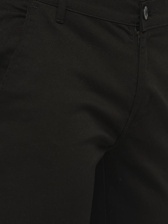 black cotton chinos casual trousers - 14457192 - Zoom Image - 4