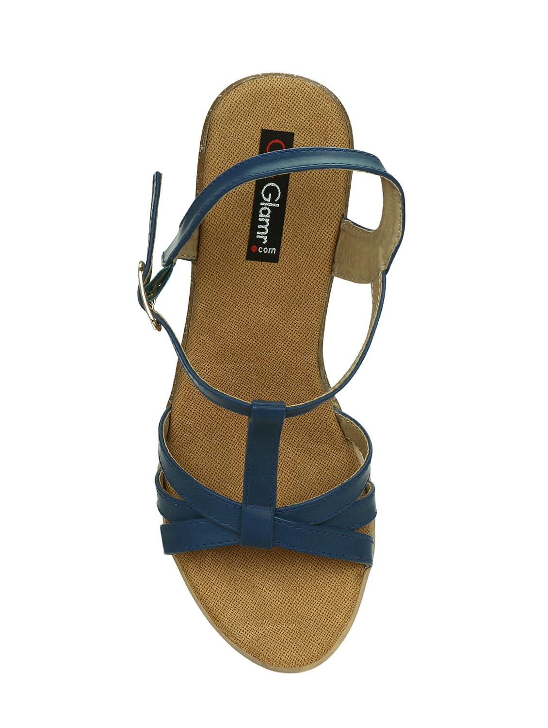 blue ankle strap wedge - 14457859 - Zoom Image - 4