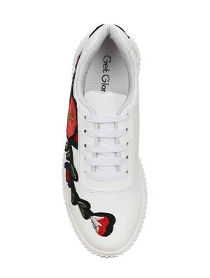 white faux leather plimsolls sneakers - 14457872 - Standard Image - 4