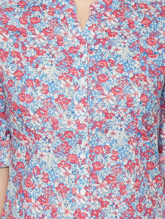 roll-up sleeved floral shirt - 14458237 - Zoom Image - 4