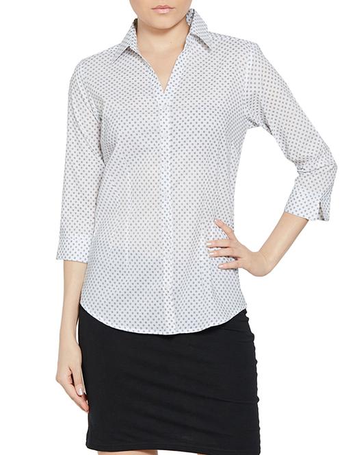 white colored printed shirt - 14458250 - Standard Image - 1