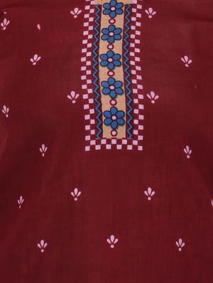 maroon cotton kurta - 14459378 - Standard Image - 4