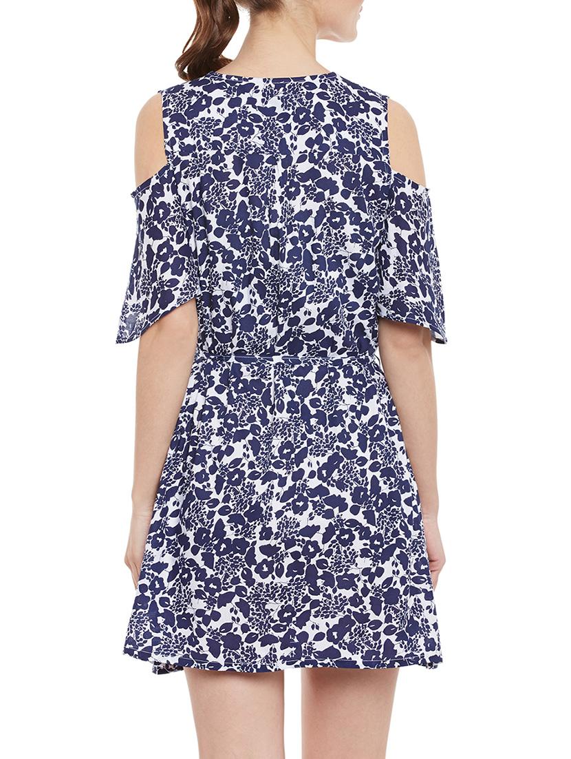 navy blue printed dress - 14462523 - Zoom Image - 4