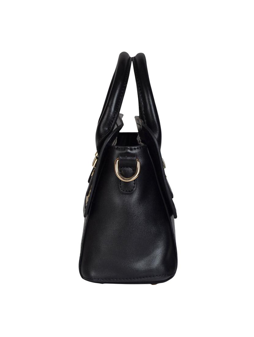 black leatherette regular handbag - 14464076 - Zoom Image - 4