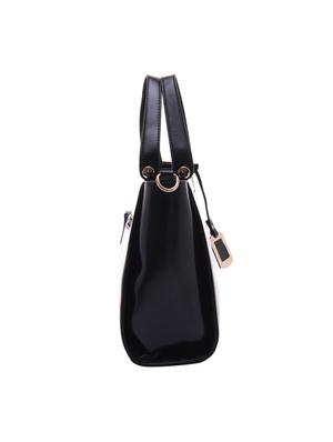 black leatherette regular handbag - 14464089 - Standard Image - 4
