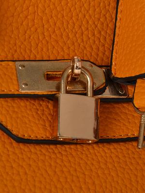 tan leatherette regular handbag - 14464094 - Standard Image - 4