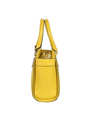 yellow leatherette regular handbag - 14464110 - Standard Image - 4
