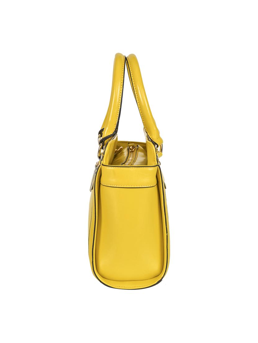 yellow leatherette regular handbag - 14464110 - Zoom Image - 4