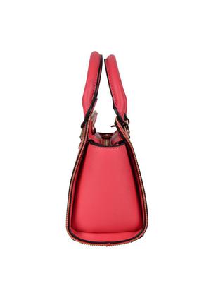 pink leatherette regular handbag - 14464236 - Standard Image - 4