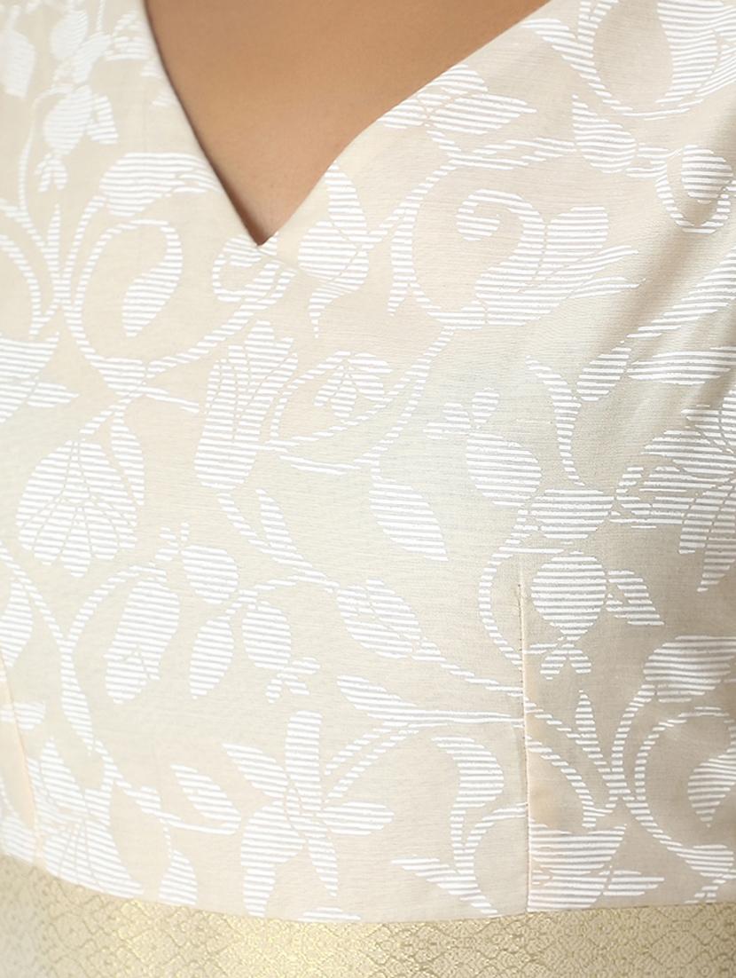Ivory self floral dress - 14465993 - Zoom Image - 4