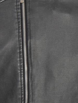 black leatherette biker jacket - 14467834 - Standard Image - 4