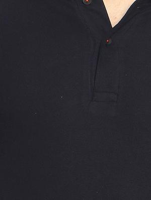 black cotton collared t-shirt - 14467887 - Standard Image - 4