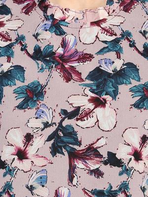 frilled neck bell sleeved floral top - 14469153 - Standard Image - 4