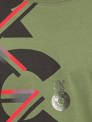 olive green cotton front print tshirt - 14471060 - Standard Image - 4