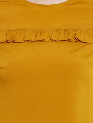 Mustard Yellow crepe regular top - 14471374 - Standard Image - 4