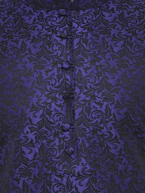 royal blue silk blend sherwani set - 14471506 - Standard Image - 4
