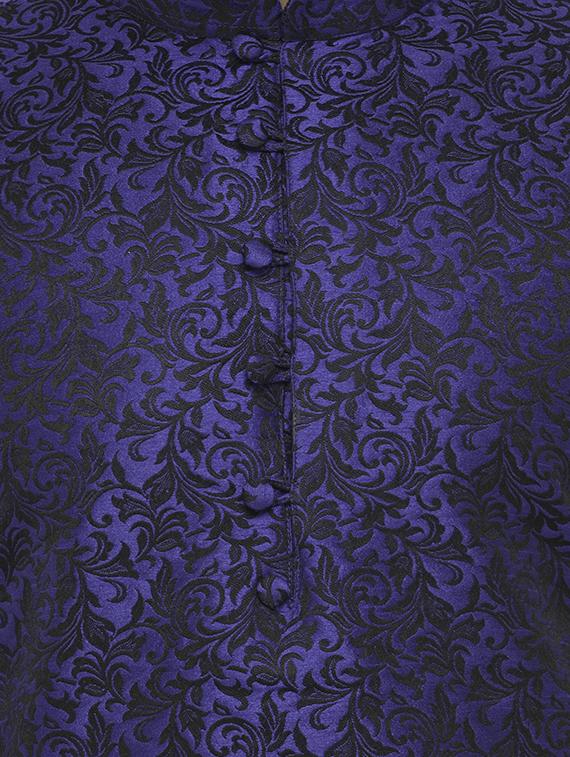 royal blue silk blend sherwani set - 14471506 - Zoom Image - 4
