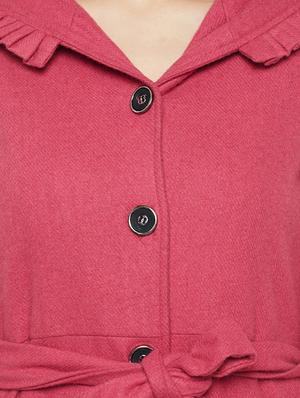 Pink woolen Trench coat - 14475050 - Standard Image - 4
