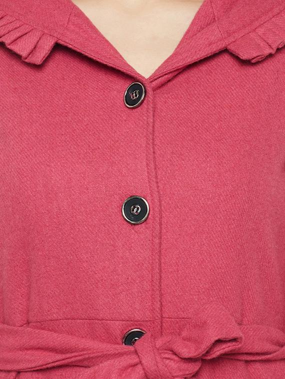 Pink woolen Trench coat - 14475050 - Zoom Image - 4