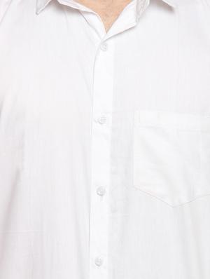 white cotton blend casual shirt - 14476652 - Standard Image - 4