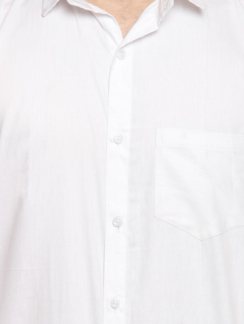 white cotton blend casual shirt - 14476652 - Zoom Image - 4