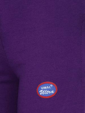 purple cotton blend trouser - 14477399 - Standard Image - 4