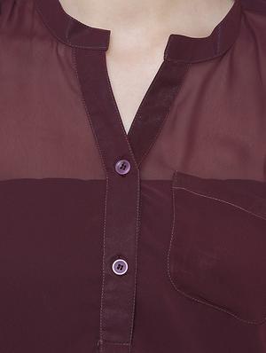 purple georgette casual top - 14477799 - Standard Image - 4