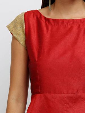 embellished sleeved boat neck gown - 14478499 - Standard Image - 4