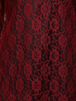 floral mesh scallop neck a-line dress - 14478514 - Standard Image - 4