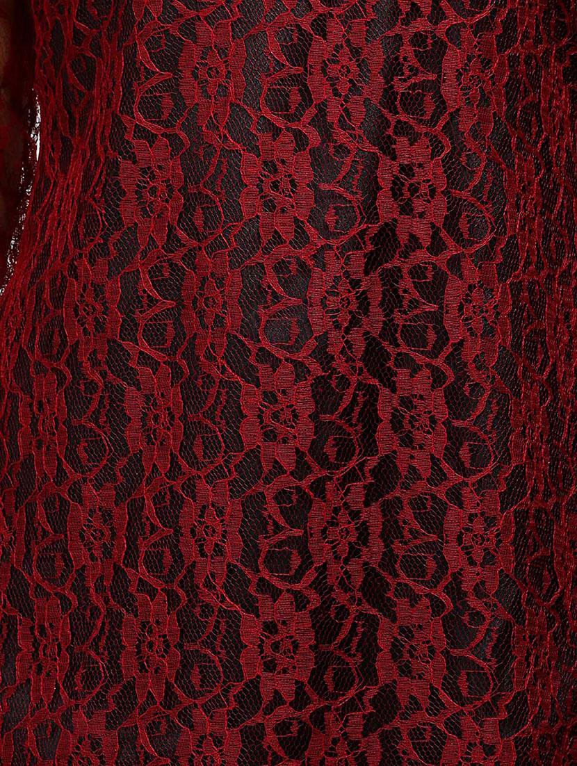 floral mesh scallop neck a-line dress - 14478514 - Zoom Image - 4