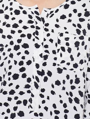 white printed poly crepe top - 14482003 - Standard Image - 4