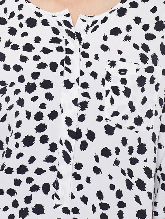 white printed poly crepe top - 14482003 - Zoom Image - 4